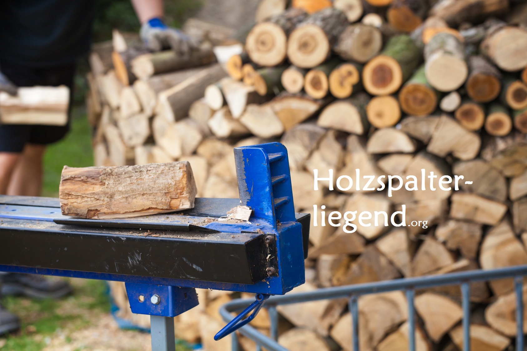 Bituxx mechanischer Holzspalter Brennholz Holzklotz liegend Fuß betrieben 1,2T 